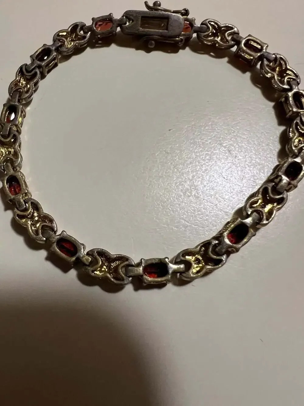 Sterling Silver Garnet Tennis Bracelet